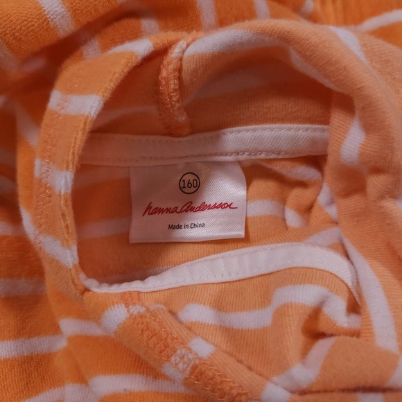 Hanna Andersson Hoodie Coverup Girls Size 160 US 14-16 Terry Striped Swim - Picture 10 of 12